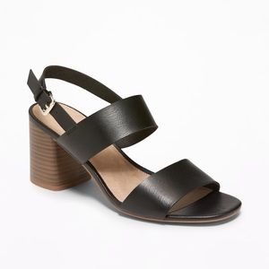 Old Navy Faux Leather Slingback Block Heel